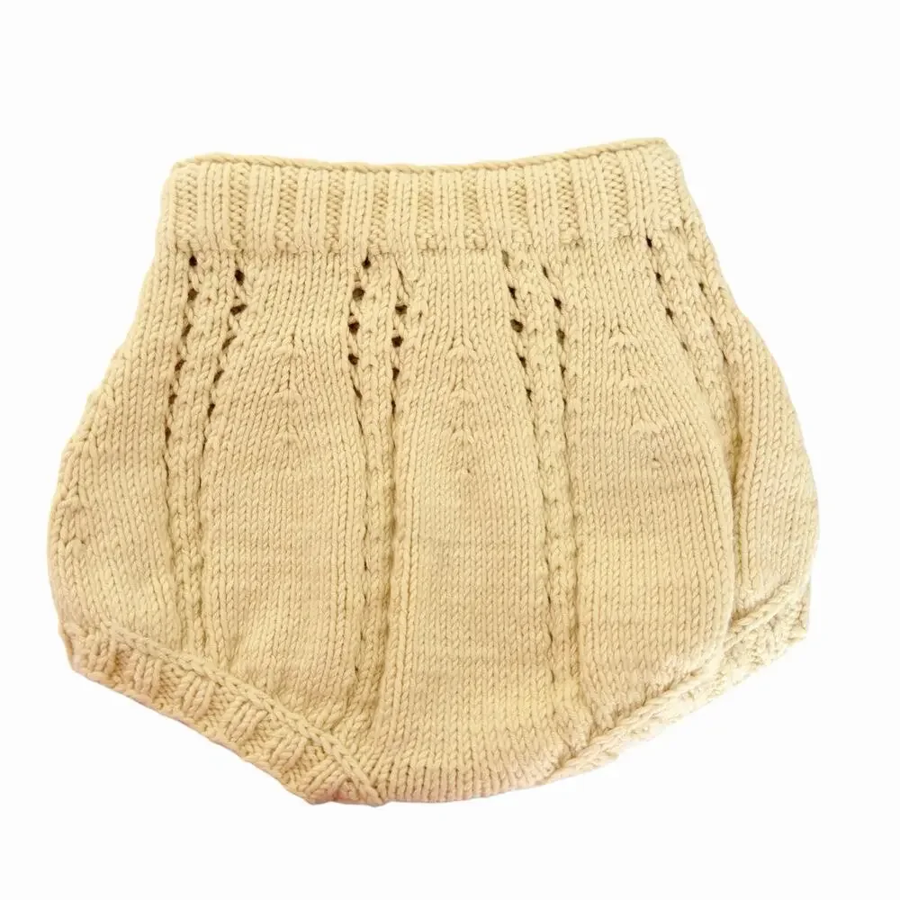 Misha & Puff Sea Urchin Knit Bloomers Diaper Cover Butter Yellow Size 18-24